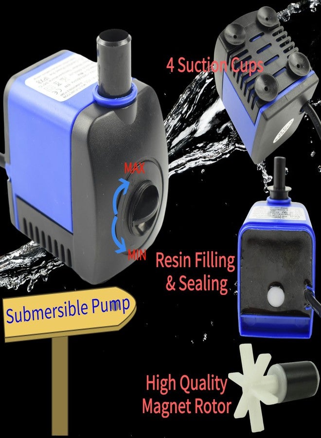 Conquerall CHA-450 140GPH 550L/H AC 110V Submersible Pump 8W for Fish Tanks, Water Features, Ponds, Aquariums, Fountains, Statues, Backyard Fountains, Pump Hydroponics, and Pet Waterers - Image 4